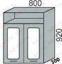 Шкаф-витрина с сушкой 800х920мм с нишей(2)