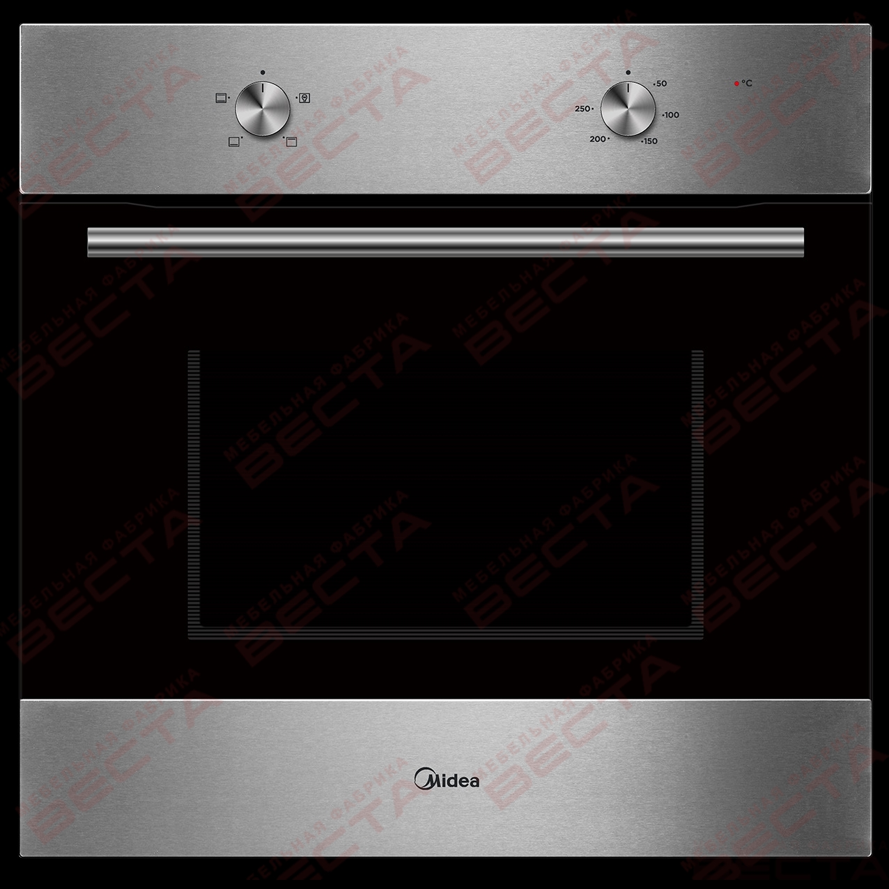 Духовой шкаф электрический MIDEA MO13000X, нержавеющая сталь/черное стекло-1-1